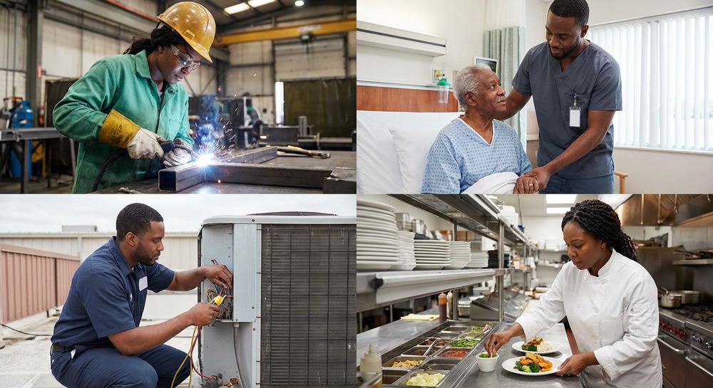 Global certification training pathways: welding, healthcare, HVAC and culinary trades